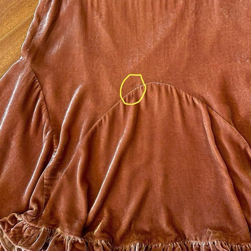 Odille by Anthropologie Velvet Ruffle Midi Skirt - Picture 8 of 8